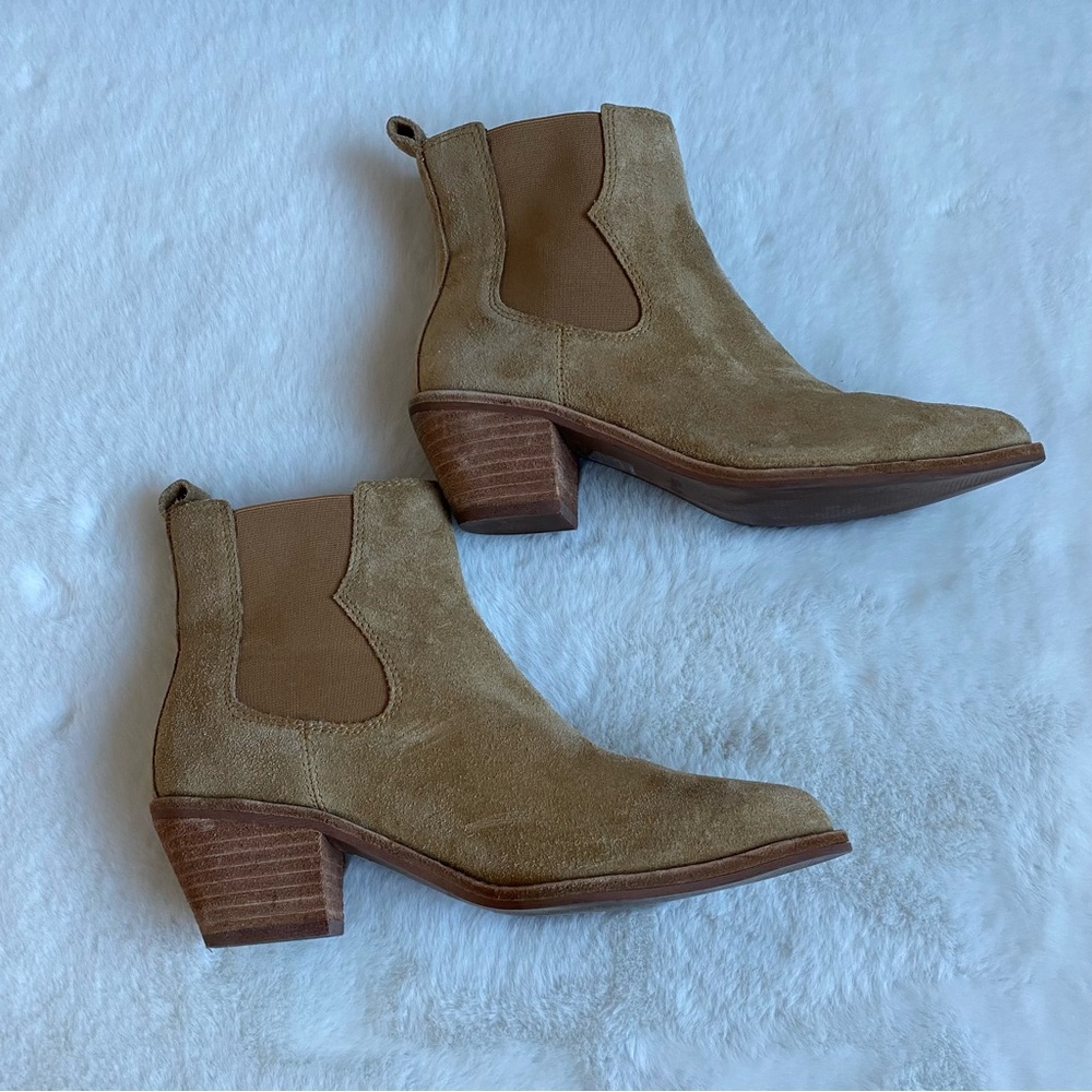 Madewell The Watkin Tan Suede Ankle Boots | 6 - Picture 5 of 12